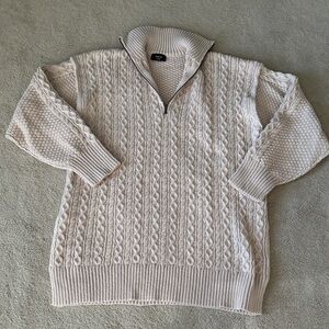 Vici Oatmeal Cable Knit Sweater Dress